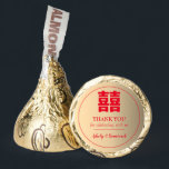 Elegant Gold and Red Double Happiness Wedding  Hershey®'s Kisses®<br><div class="desc">Feel free to personalize and customize this elegant red and gold Chinese Double Happiness Hersey Kisses wedding favor. Edit & color options are available.</div>