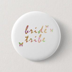 elegant gold and rose gold Bride Tribe Button