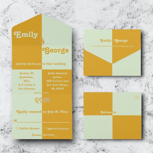 Elegant Gold And Silver Chic Modern Classy Wedding All In One Invitation