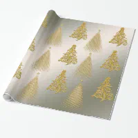 Elegant Christmas gold & white pattern Wrapping Paper Sheets, Zazzle