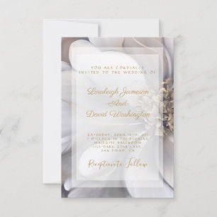 Elegant gold and silver floral wedding Invitation