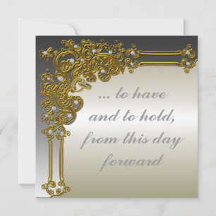 Elegant Gold and Silver Wedding Invitation