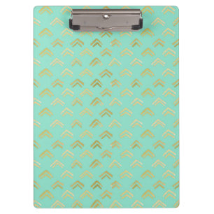Elegant Gold and Teal Clipboard
