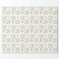 Bride and Groom Wedding Ring Design Wrapping Paper