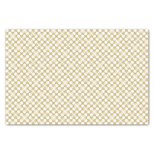 Elegant Gold and White Filigree on White Tissue Paper