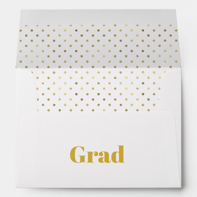 Elegant Gold and White Graduation Envelope (Back (Bottom))