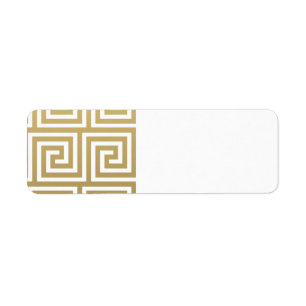 Elegant Gold and White Greek Key Pattern Label