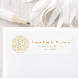 Elegant Gold and White Mandala Return Address Label