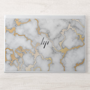 Elegant Gold And White Marble HP Laptop Skin