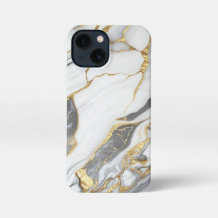 Elegant Gold And White Marble iPhone 13 Mini Case