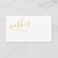 Elegant Gold and White Wedding Advice and Wishes