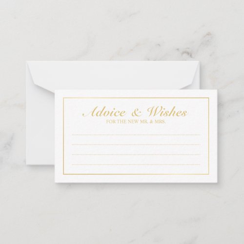 Elegant Gold and White Wedding Advice and Wishes