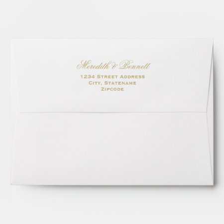 Elegant Gold And White Wedding Envelope