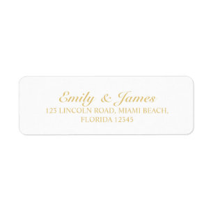 Elegant Gold and White Wedding Label