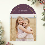 Elegant Gold Arch Overlay Christmas Love Photo Holiday Card<br><div class="desc">Send love this holiday season with this stylish,  modern one photo Christmas card. It features a faux gold foil arch overlay,  a little heart,  and simple text templates for easy personalization! The back of the card contains a pattern of little faux foil gold hearts.</div>