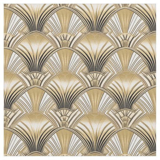 Elegant Gold Art deco Arches Fabric
