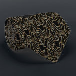 Elegant Gold Art Deco Great Gatsby 20s Monogram Neck Tie<br><div class="desc">Vintage Gold Black Art Deco Great Gatsby design. It features a Great Gatsby art deco style,  a Roaring 1920's old Hollywood,  with faux gold foil Fleur-de-lis overlay! Use Customize tool to add your information. For more,  visit please,  my Royal Gold Black Great Gatsby Collection.</div>