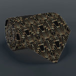 Elegant Gold Art Deco Great Gatsby 20s Monogram Neck Tie<br><div class="desc">Vintage Gold Black Art Deco Great Gatsby design. It features a Great Gatsby art deco style,  a Roaring 1920's old Hollywood,  with faux gold foil Fleur-de-lis overlay! Use Customize tool to add your information. For more,  visit please,  my Royal Gold Black Great Gatsby Collection.</div>