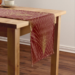 Elegant & Gold Art-Deco Pattern Short Table Runne Runner