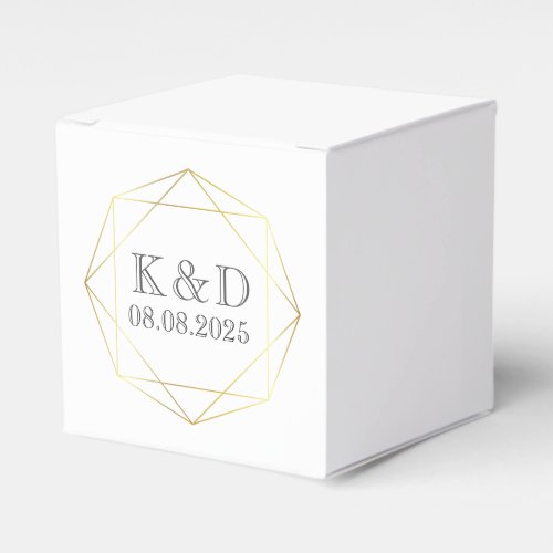 Elegant Gold Art Deco Style Monogram Favour Box