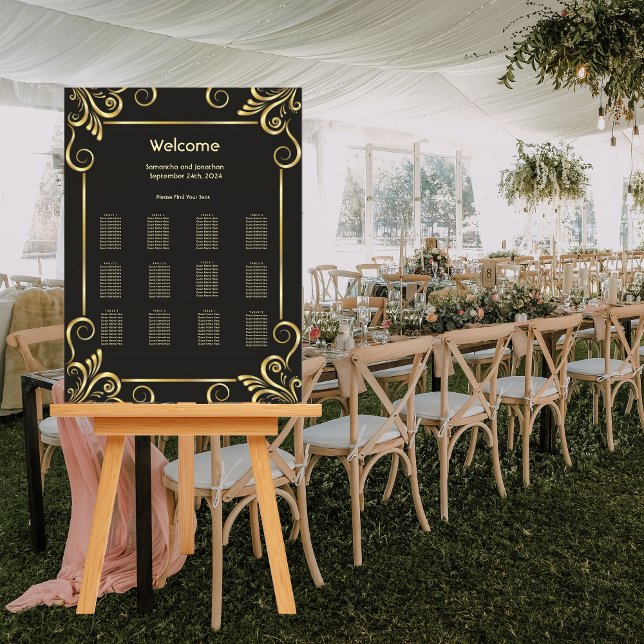 Elegant Gold Art Deco Vintage Drinks Menu Sign (Creator Uploaded)