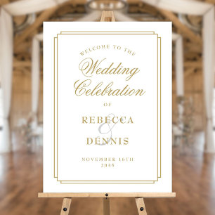Elegant Gold Art Deco Wedding Welcome Sign