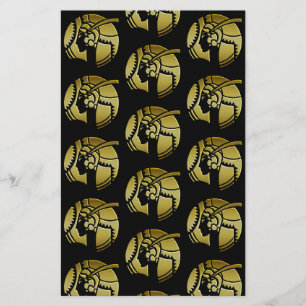 Elegant Gold Art Deco Woman on Black Scrapbooking 