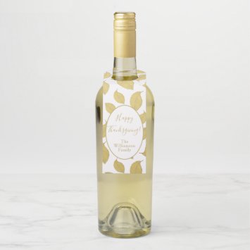 Elegant Gold Autumn Leaves - Happy Thanksgiving