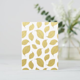 Elegant Gold Autumn Leaves Postcard