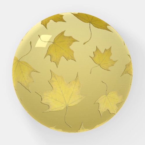 Elegant Gold Autumn  Maple Leaf Pattern Paperweight
