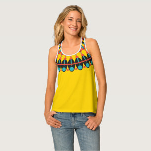 Elegant Gold Back Mandala Black Blue Orange Summer Tank Top