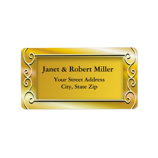 Elegant Gold Background Address Labels