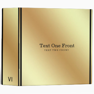 Elegant Gold Background Black Lines 3 Ring Binder