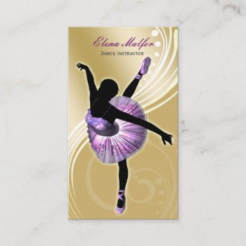 Elegant Gold Ballerina Business Card by MG_BusinessCards at Zazzle