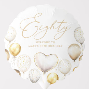 Elegant Gold Balloon 80th Birthday Party