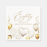 Elegant Gold Balloon 80th Birthday Party