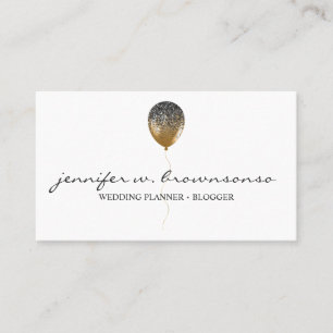 Elegant Gold Balloon Decorator Business Card