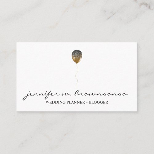 Elegant Gold Balloon Decorator Business Card