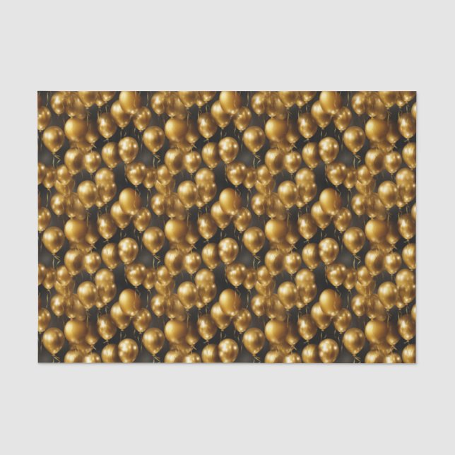 Elegant gold balloon tiled pattern  tissue paper (Front)