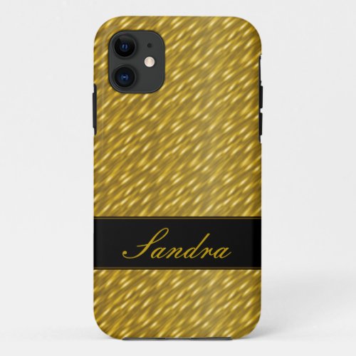 Elegant gold bar design typography iPhone 11 case