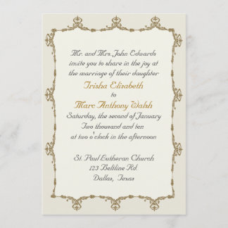 Elegant Gold Baroque Wedding Invitation