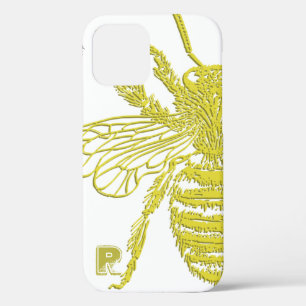 Elegant Gold Bee Monogram Case-Mate iPhone Case