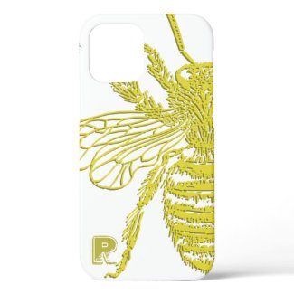 Elegant Gold Bee Monogram Case-Mate iPhone Case