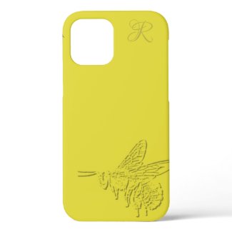 Elegant Gold Bee Monogram Case-Mate iPhone Case
