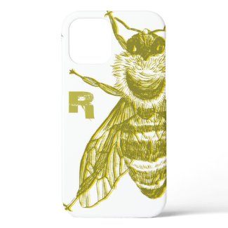 Elegant Gold Bee Monogram Case-Mate iPhone Case