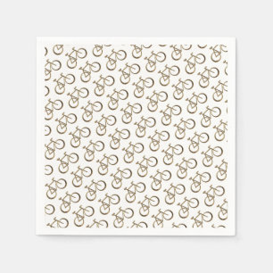 Elegant Gold Bike Pattern Bicycle Cycling Cyclist Paper Napkins