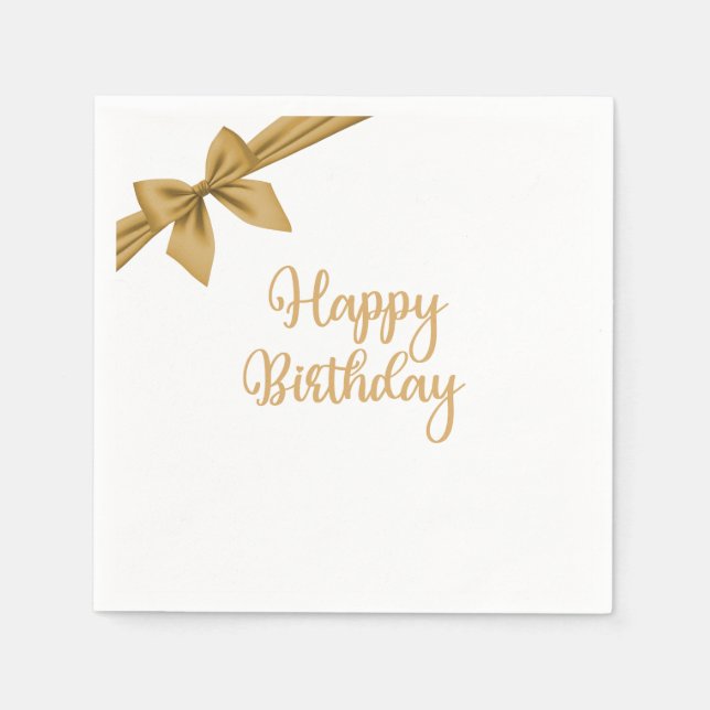 Elegant Gold Birthday Napkins (Front)