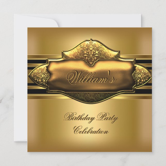 Elegant Gold Birthday Party Mens 60th Invitation (Front)