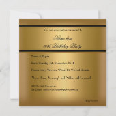 Elegant Gold Birthday Party Mens 60th Invitation (Back)