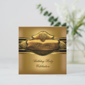 Elegant Gold Birthday Party Mens 60th Invitation (Standing Front)